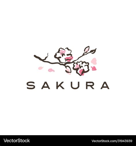 Sakura Logo Icon Royalty Free Vector Image Vectorstock