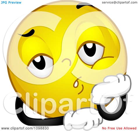 Clipart Yellow Bored Smiley Emoticon Royalty Free Vector Illustration