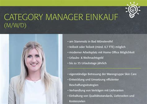 Neue Stellenanzeige Online Category Manager Einkauf M W D