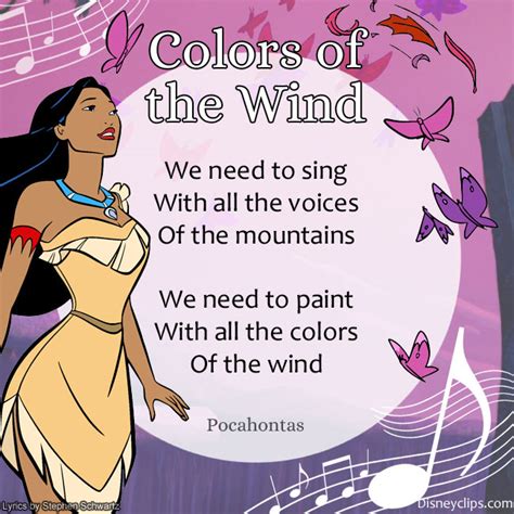 Paint With All The Colors Of The Wind Lyrics