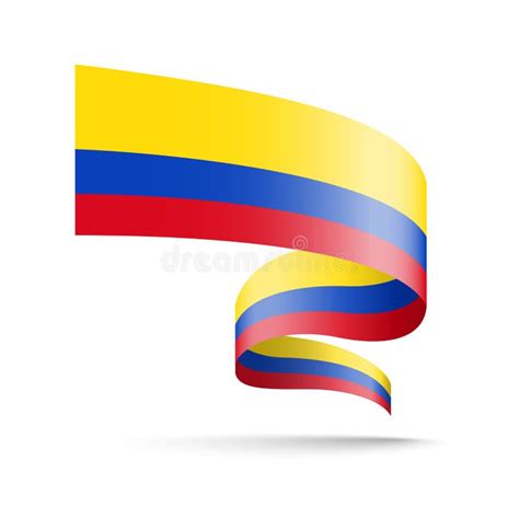 Colombia Flag In The Form Of Wave Ribbon Stock Illustration