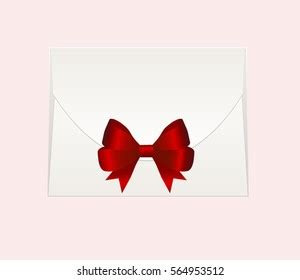 Envelope Shiny Red Satin Bow Illustration Stock Vector Royalty Free