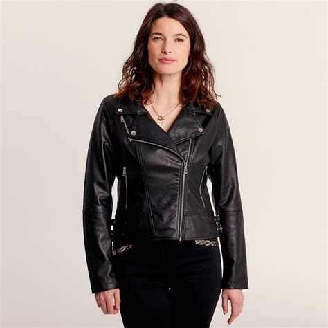 Veste Perfecto Simili Cuir Noir Femme Br Al