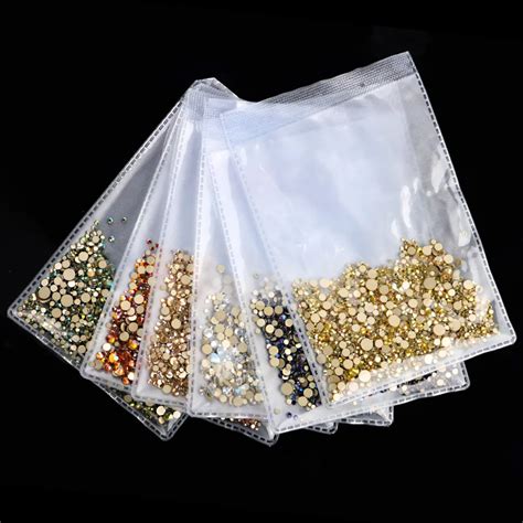 1440pcspack Gold Flatback Ab Crystal Nail Rhinestones Mix Size Nails