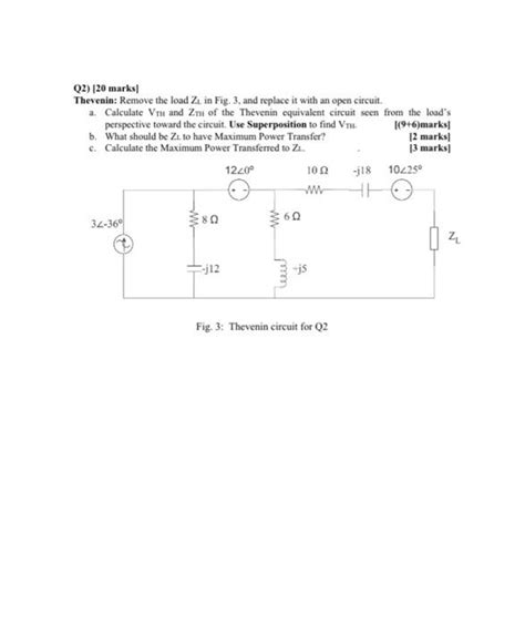 Solved Q Marks Thevenin Remove The Load Zll In Fig Chegg