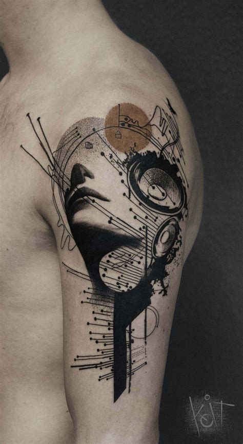 Koit Tattoo Berlin Graphic Style Music Theme Arm Tattoo With Girl