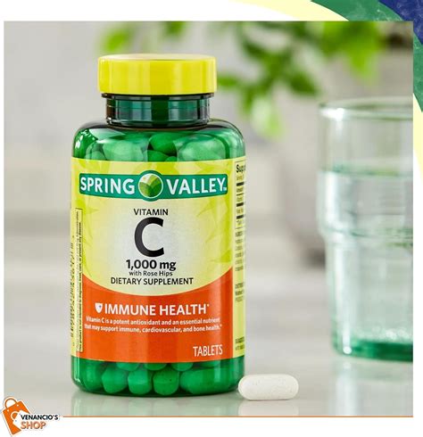 Spring Valley Vitamina C 1000 Mg Con Tabletas De Escaramujos Suplemento Dietético Protección