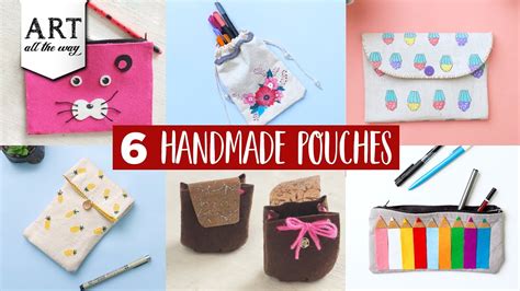 6 Handmade Pouches Diy Fabric Pouches Sewing Crafts Youtube