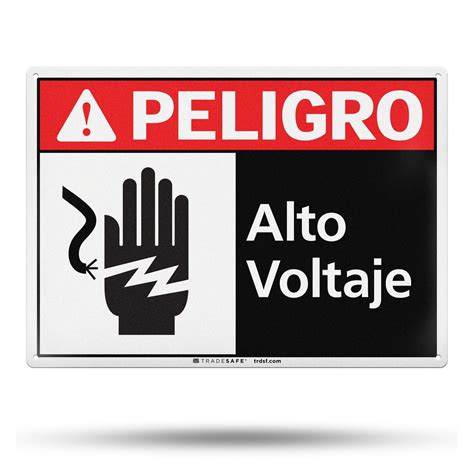 Peligro Alto Voltaje Sign Aluminum Danger Sign Tradesafe