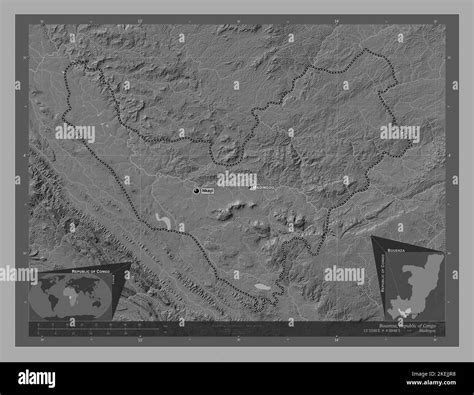 Bouenza région de la République du Congo Carte d altitude à deux
