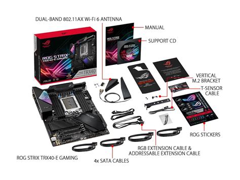 Placa Mãe Asus ROG Strix TRX40 E Gaming sTRX4 Peças para Computadores