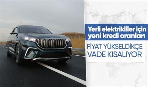 BDDK yerli elektrikli araçlar için verilecek kredi limitlerini güncelledi