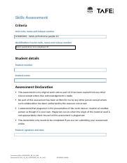 CHCDIV001 AE Sk 2of2 1 Docx Skills Assessment Criteria Unit Code