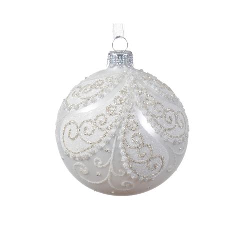 Verre Schilliger Sélection Boule Minis spirales 80mm Blanc argent 8cm