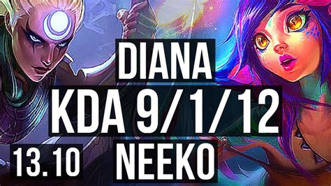 Diana Vs Neeko Mid 9 1 12 1 2m Mastery 300 Games Dominating