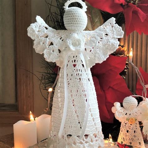 Crochet Angel Tree Topper Christmas Tree Topper Holiday Tree Etsy