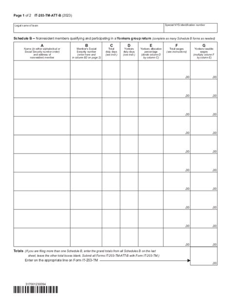 Form It 203 Tm Att B Schedule B Fill Out And Sign Printable Pdf