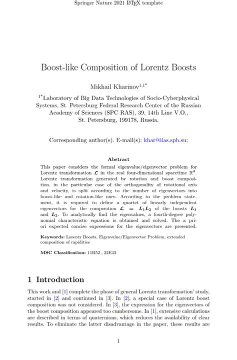 PDF Boost Like Composition Of Lorentz Boosts