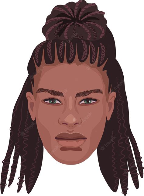 Premium Vector Detailed Portrait Of Handsome African Man With Trendy