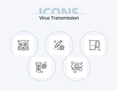 Virus Transmission Line Icon Pack 5 Icon Design Hazard Practicum