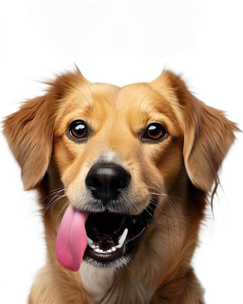 Un Perro Con Una Lengua Rosada Saliendo De Su Boca Foto Premium