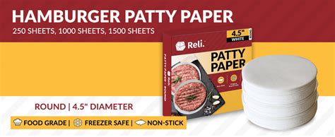 Reli Hamburger Patty Paper 1500 Pack 45 Inch Round