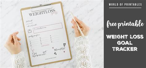 Free Printable Weight Loss Goal Tracker World Of Printables