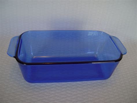 Cobalt Blue Pyrex Glass Loaf Pan Vintage Glass Bakeware