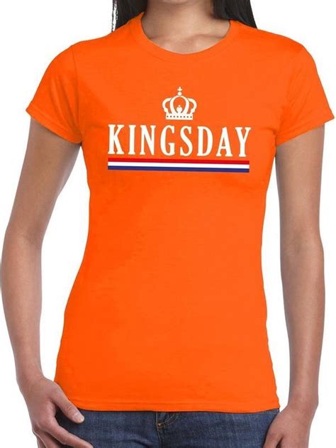 Oranje Kingsday Met Hollandse Vlag T Shirt Voor Dames Xs Bol