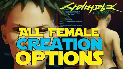 Cyberpunk 2077 All Female Avatar Options Cyberpunk 2077 Videos