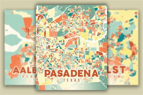 Pasadena Texas Colorful Map Graphic by Poster Boutique · Creative Fabrica