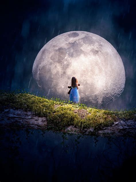 moon wallpaper  cute girl adorable surreal