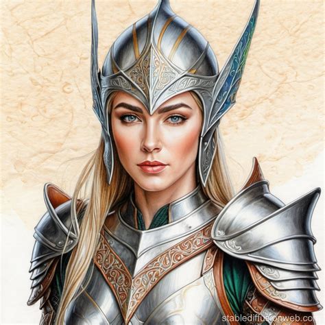 Elven Warrior In Armor Stable Diffusion Online