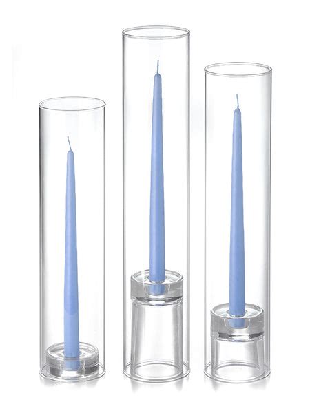 12 Taper Candles 12 Glass Chimneys And 12 Glass Taper Holders Yummi Candles Canada