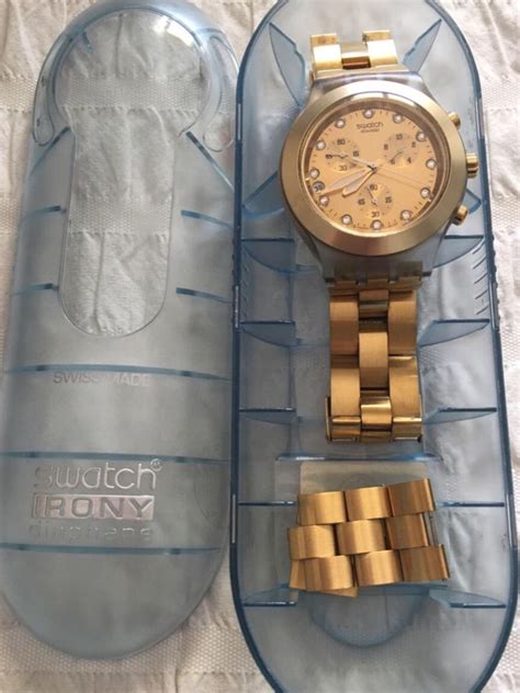 Relógio Swatch Dourado Relógio Feminino Swatch Usado 25990098 enjoei