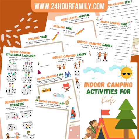 Indoor Camping Printable Activities (Free Printables) - 24hourfamily.com