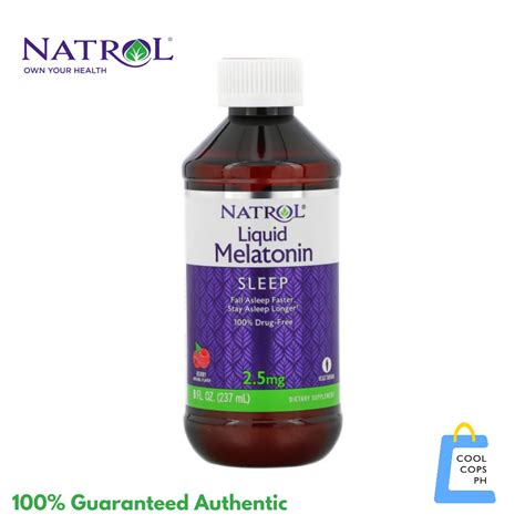 Natrol Liquid Melatonin Sleep Berry Natural Flavor 2 5mg 8 Fl Oz