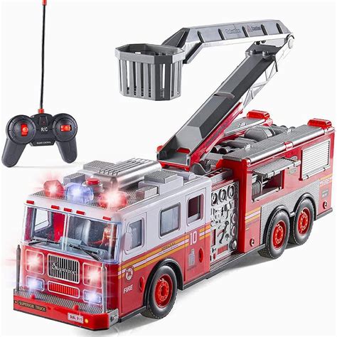 Buy Prextex RC Fire Engine Truck Remote Control 14-Inch Rescue Fire ...