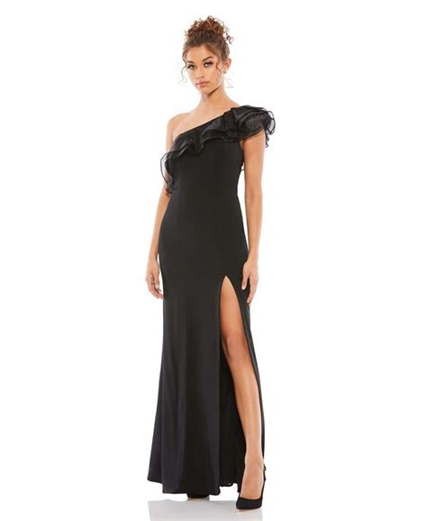 Mac Duggal Womens Ieena Ruffled One Shoulder Gown Macys