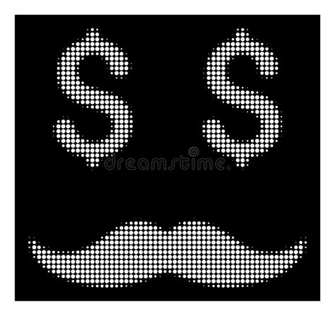 Icono De Semitono Blanco Del Bigote Del Millonario Ilustración del