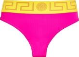 Versace Greca Border Triangle Bikini Bottoms Shopstyle Swimwear