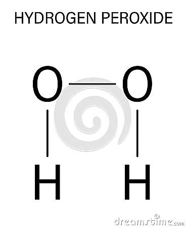 Hydrogen Peroxide Molecule. Skeletal Formula. Cartoon Vector ...