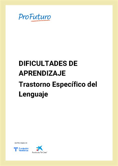 M Dificultades De Aprendizaje Trastorno Espec Fico Del Lenguaje Tel