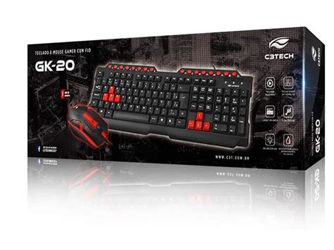 Kit Teclado E Mouse Gamer C Tech Usb Preto Gk Bk Hicorp