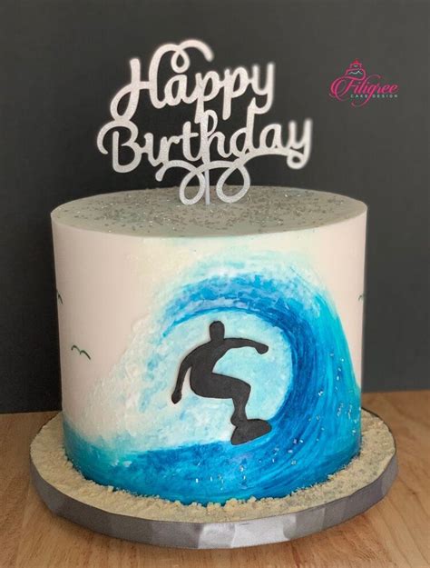 Rd Birthday Birthday Parties Happy Birthday Surf Cake Beach Themed