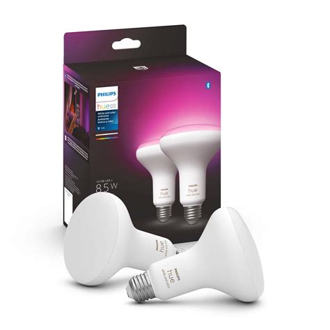 Philips Hue Br30 Bluetooth 85w Smart Led Bulb 2 Pack White And Color