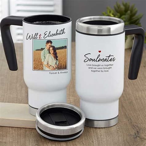 Soulmates Personalized Romantic Photo Travel Mug