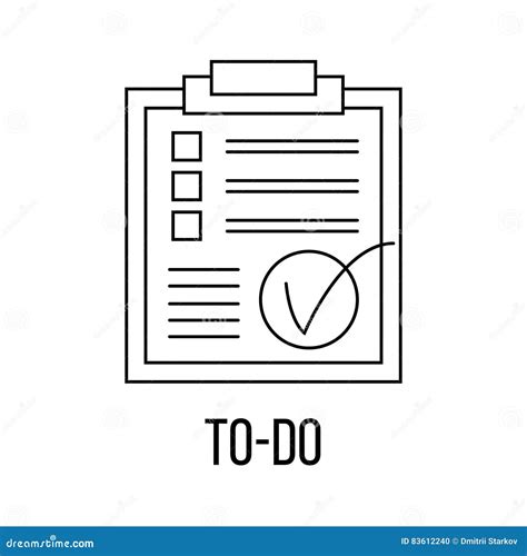 To Do Icon Or Logo Line Art Style Stock Vector Illustration Of Manage