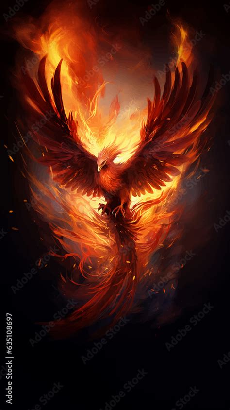 Phoenix Fire Phoenix Risen From The Ashes Firebird Burning Bird