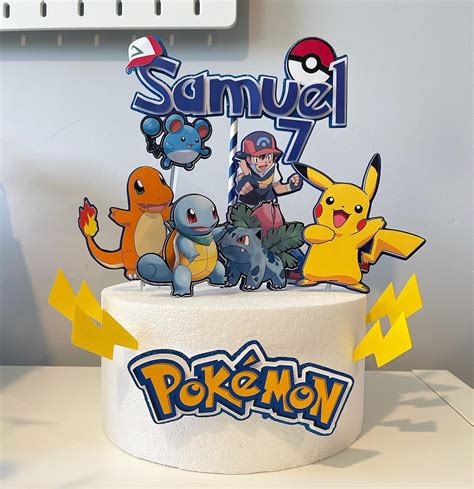 Personalized Pokemon Cake Topper - Custom Anime Party Decoration for ...